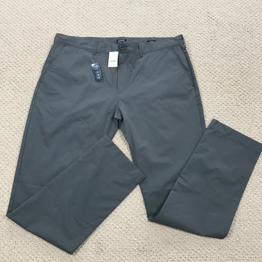 J.Crew Flex Slim Fit Tech Pants Mens 38x34 Charcoal Gray AA712 Stretch